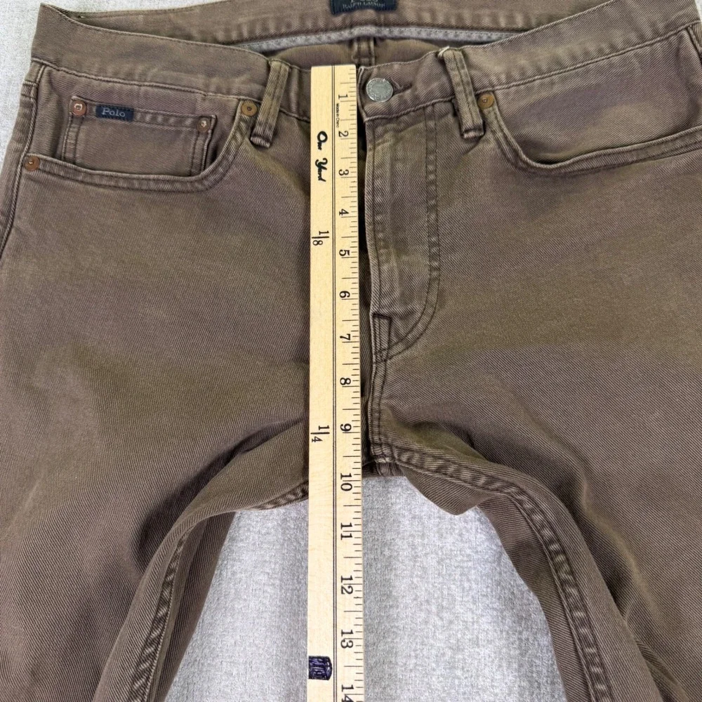 Polo Ralph Lauren Pants Mens 31x34 Brown Slim Fit Stretch Cotton Twill Trousers